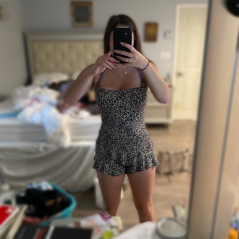 Ruffle Cowl Neck Romper BRAND NEW